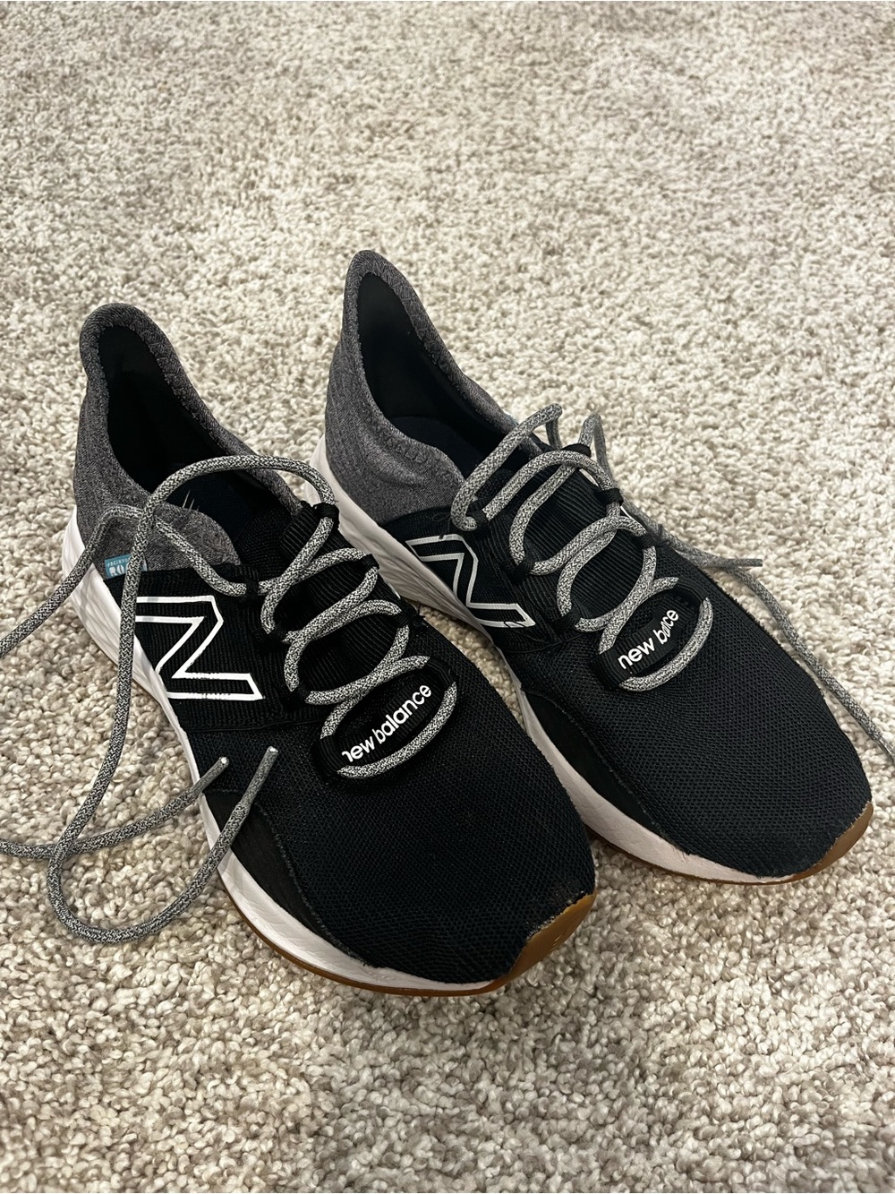 New Balance Kids Black and Gray Lace-Up Sneakers